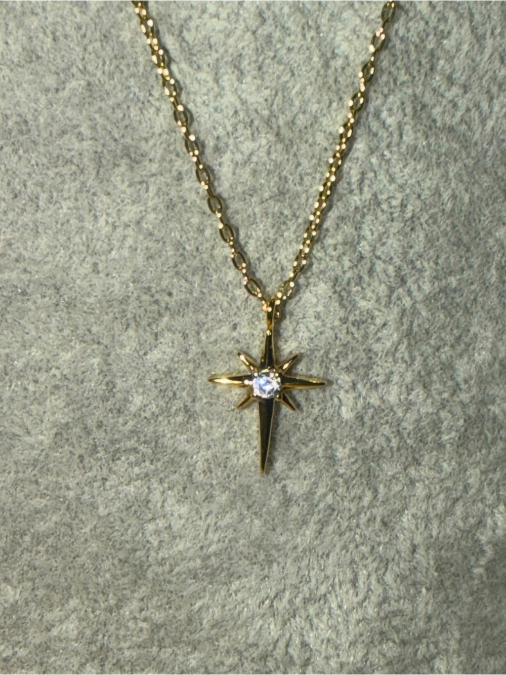 Gold-Tone North Star Crystal Pendant Necklace - Picture 4 of 7